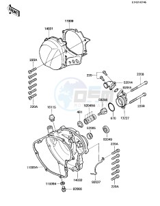 KX 80 E [KX80] (E2-E3) [KX80] drawing ENGINE COVERS_WATER PUMP -- 84 KX80-E2- -