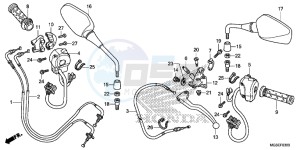 NC700SC drawing HANDLE LEVER/ SWITCH/ CABLE (NC700S/ SA)