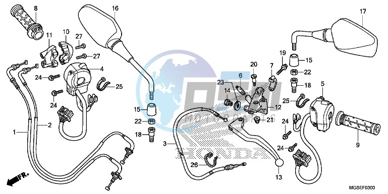 HANDLE LEVER/ SWITCH/ CABLE (NC700S/ SA)