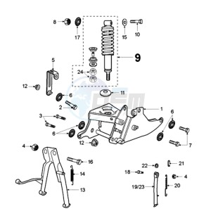 FOX N A2 BE drawing REAR SHOCK AND STAND