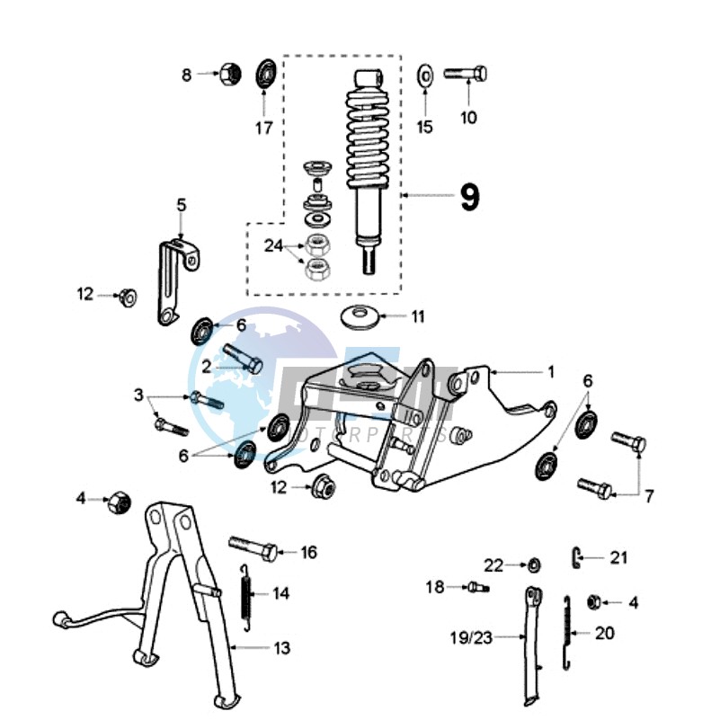 REAR SHOCK AND STAND