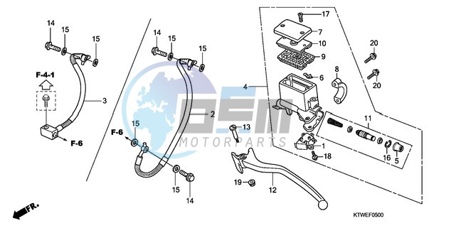 RR. BRAKE MASTER CYLINDER