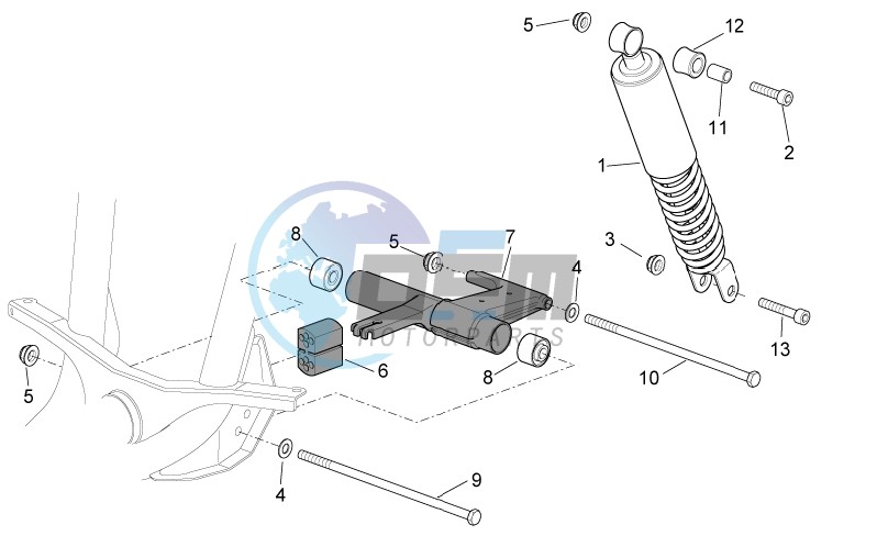 R.shock absorber-connect. Rod