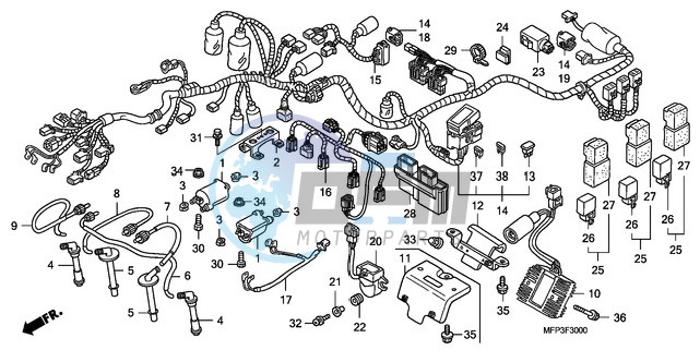 WIRE HARNESS/IGNITION COIL (CB1300/CB1300A)