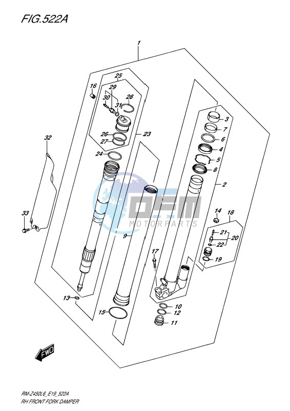 RH FRONT FORK DAMPER