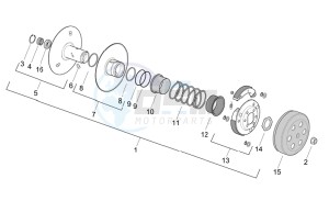 Scarabeo 50 2t e2 (eng. piaggio) drawing Clutch