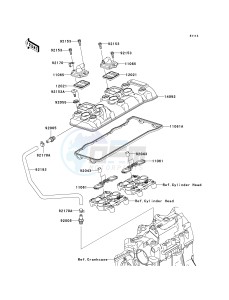 ZX 600 R [NINJA ZX-6R MONSTER ENERGY] (R9FA) R9F drawing CYLINDER HEAD COVER