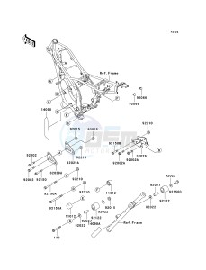 KDX 200 H [KDX200] (H6-H9) [KDX200] drawing ENGINE MOUNT