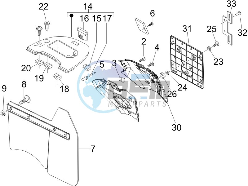 Rear cover - Splash guard