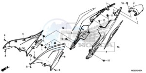 CB500FE CB500F UK - (E) drawing SIDE COVER/ REAR COWL