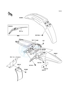 KX450F KX450FEF EU drawing Fenders