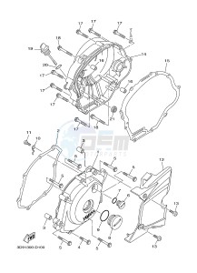 YB125 (2CS3) drawing CRANKCASE COVER 1