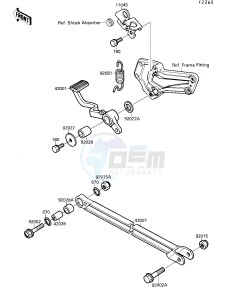 ZX 750 F [NINJA 750R] (F4) [NINJA 750R] drawing BRAKE PEDAL_TORQUE LINK