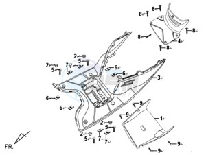 SYMPHONY SPORT 50 drawing FOOTREST / FRAME COWLING