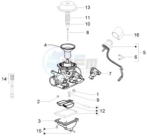 Liberty 125 4t drawing Carburetors components