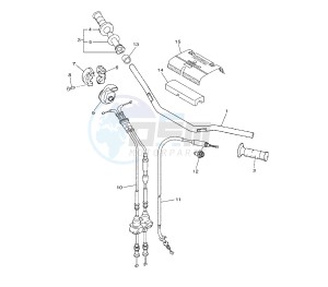 YZ F 450 drawing STEERING HANDLE AND CABLE