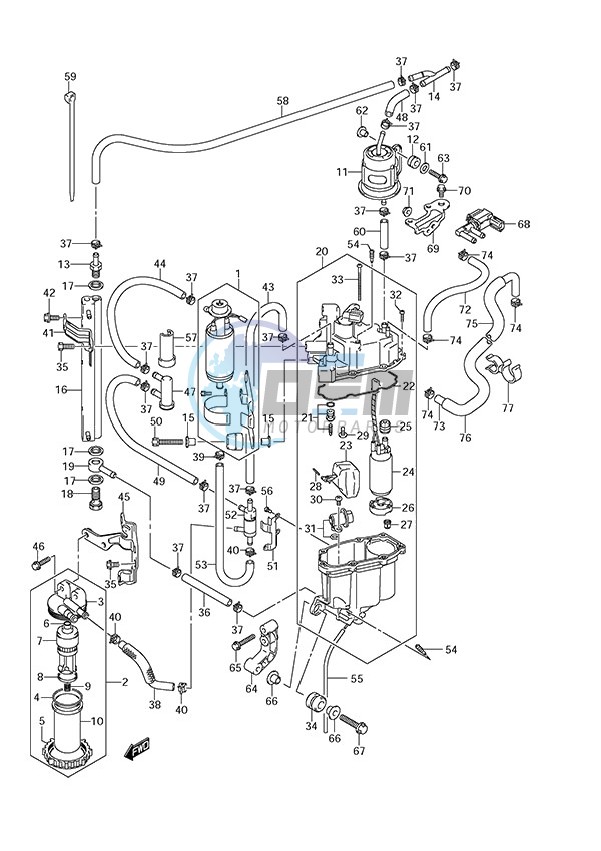 Fuel Pump/Fuel Vapor Separator (2007 to 2010)