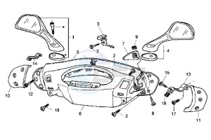 Hexagon 250 GT drawing Handlebars and driving mirror cover