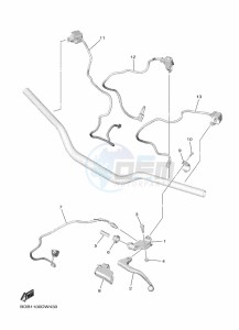 WR450F (BDB8) drawing HANDLE SWITCH & LEVER