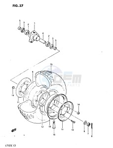 LT125 (E3) drawing FRONT WHEEL (MODEL D)