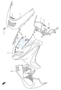 AN400 (E2) Burgman drawing FRONT LEG SHIELD (MODEL K1)