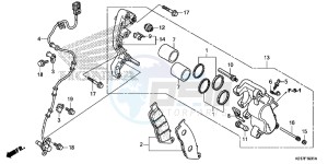 SH125ADD SH125i UK - (E) drawing FRONT BRAKE CALIPER ( SH125A,AD/ SH150A,AD)