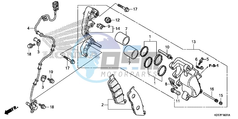 FRONT BRAKE CALIPER ( SH125A,AD/ SH150A,AD)