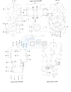 KZ 750 G [LTD II] (G1) [LTD II] drawing CRANKCASE BOLT & STUD PATTERN