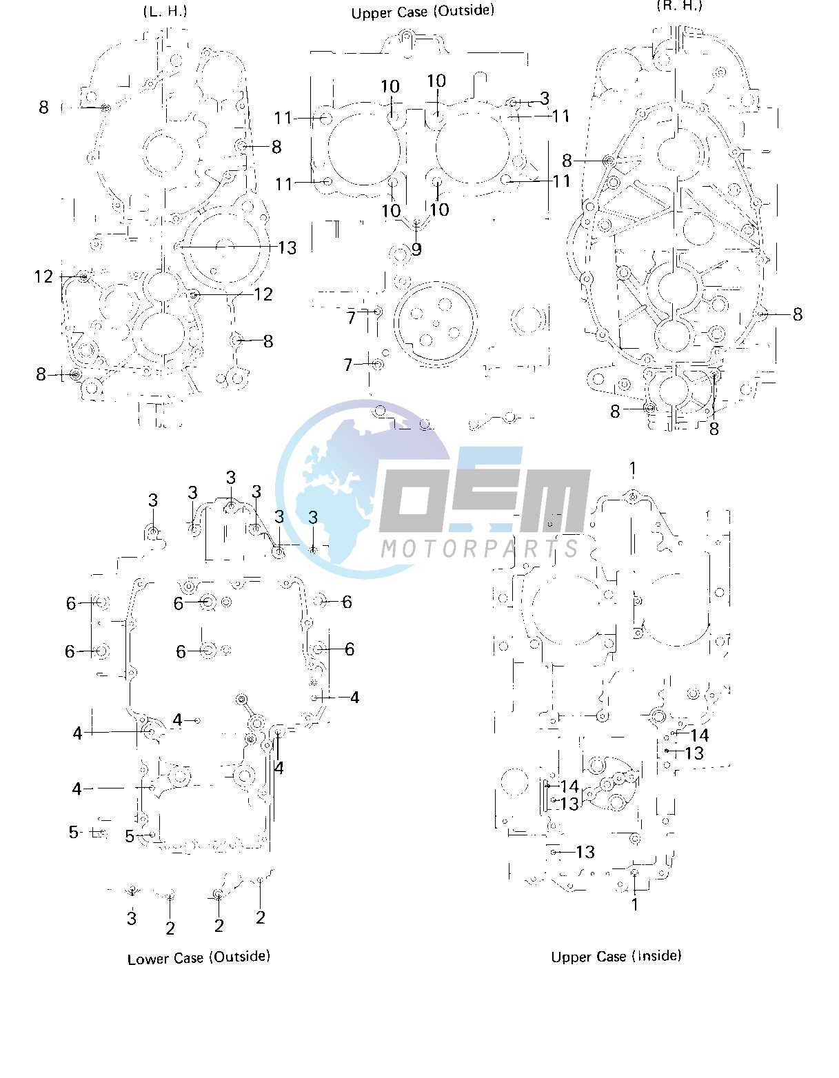 CRANKCASE BOLT & STUD PATTERN