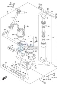 DF 250 drawing Trim Cylinder w/Transom (X) & (XX)