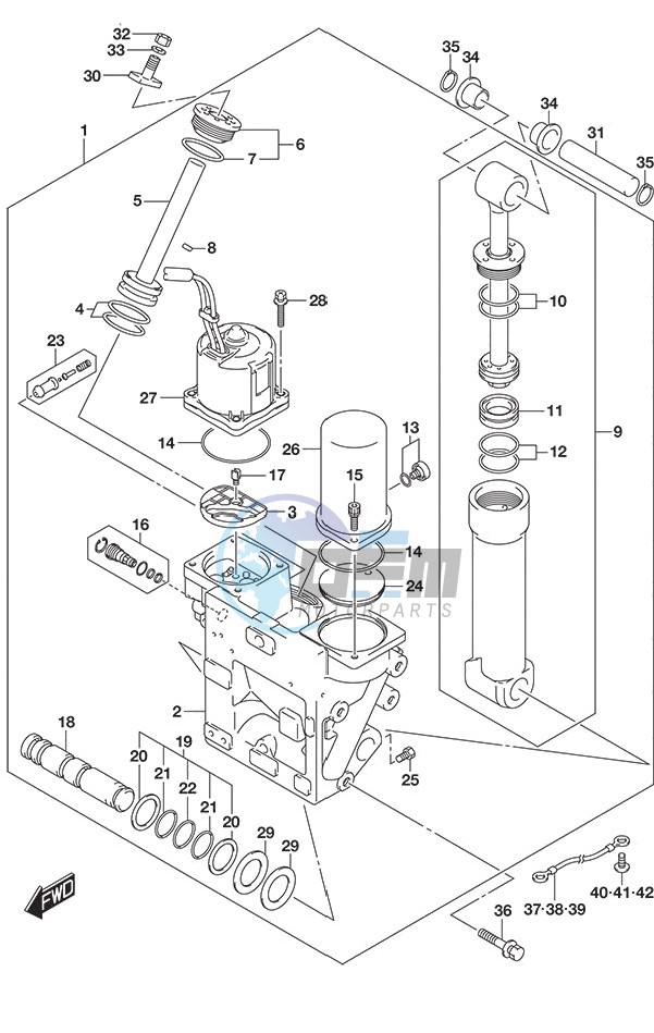 Trim Cylinder w/Transom (X) & (XX)