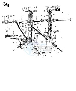 F9 (B-C) 350 drawing SWING ARM_SHOCK ABSORBERS -- 74-75 F9-B_F9-C 350- -