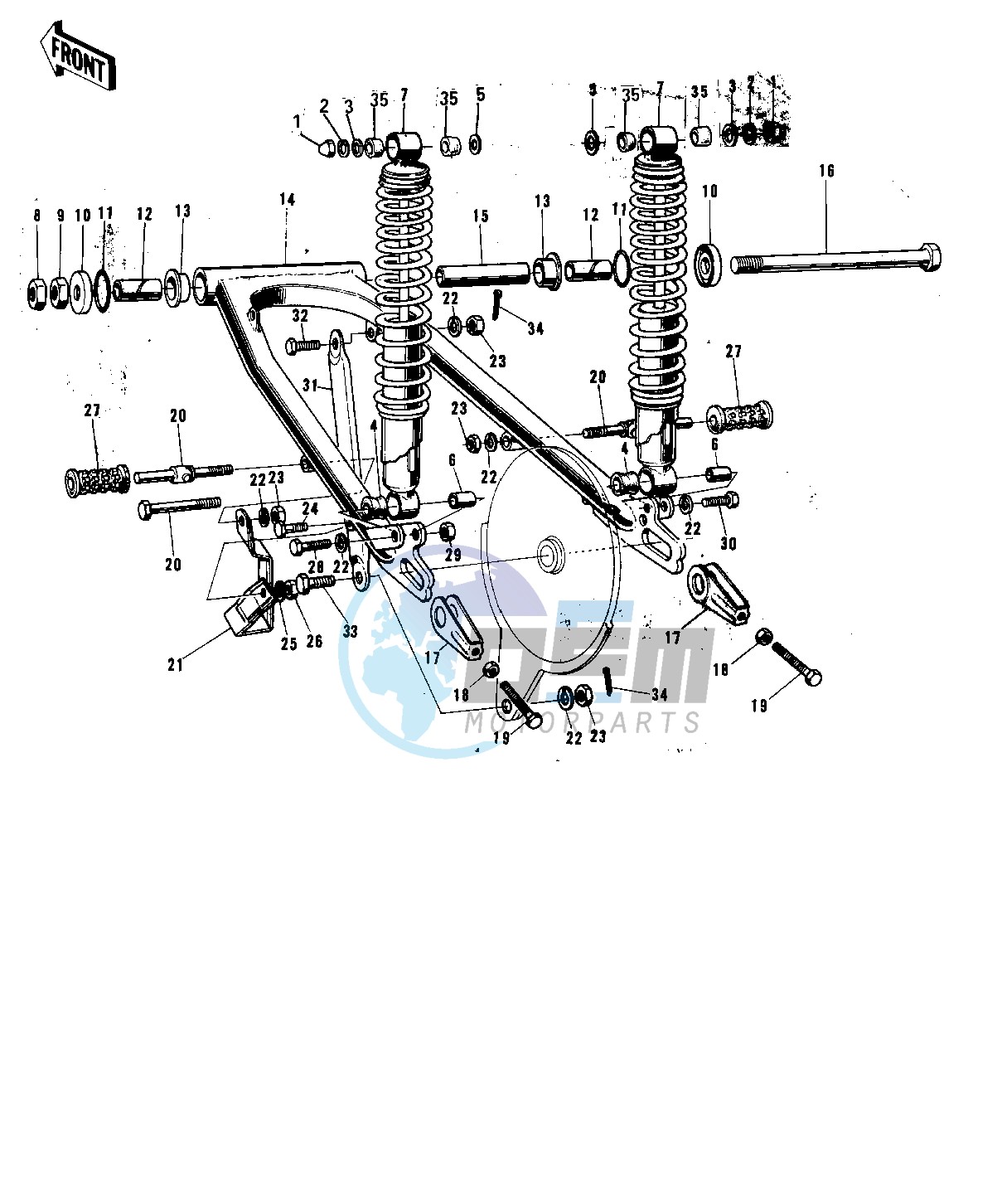 SWING ARM_SHOCK ABSORBERS -- 74-75 F9-B_F9-C 350- -