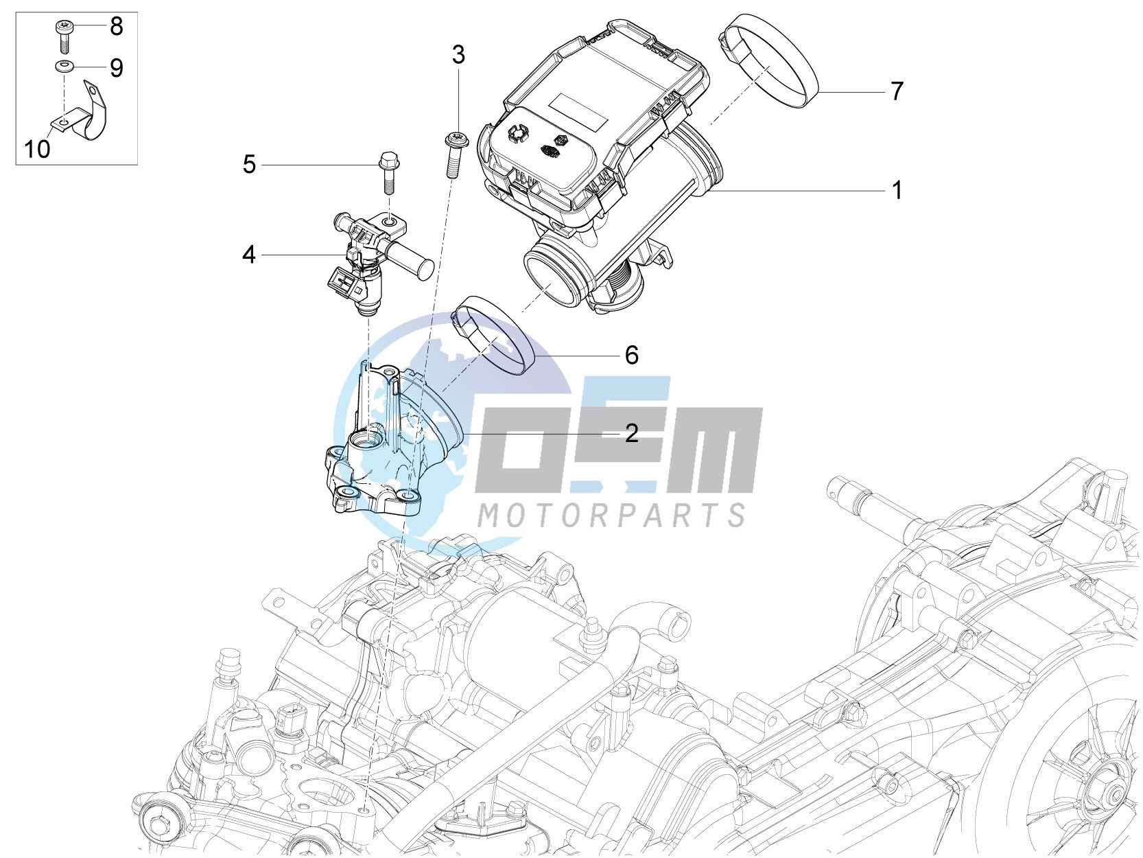 Throttle body - Injector - Union pipe