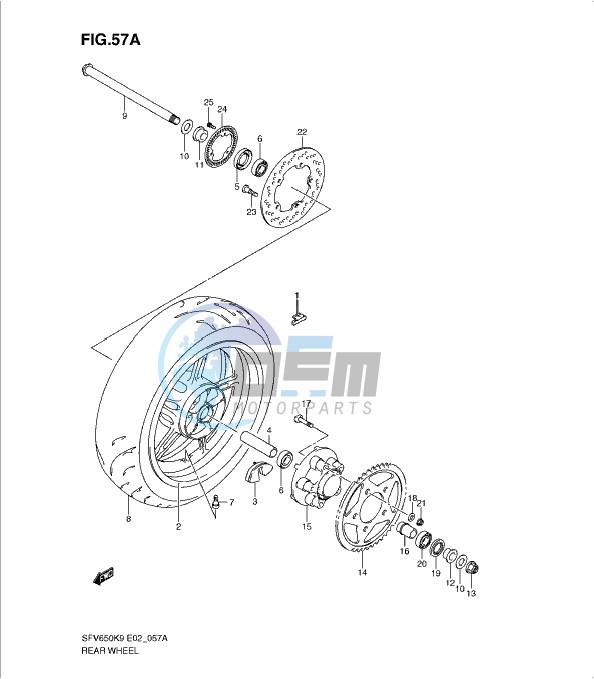 REAR WHEEL (SFV650A K9 - L4)