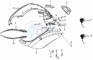 MIO 100 HU10W8-6 drawing COWLING / TAIL LIGHT / INDICATORS