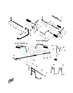 W1 W2 TT SS [COMMANDER) (TT-SS ) 650 [COMMANDER) drawing FOOTRESTS_STANDS_BRAKE PEDAL