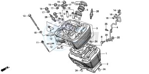 VT600C drawing CYLINDER/CYLINDER HEAD (FRONT)