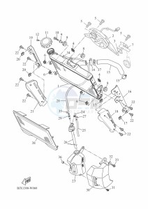 XSR700 MTM690D (BJX1) drawing RADIATOR & HOSE