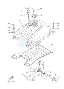 YFM450FWAD YFM45FGPB GRIZZLY 450 EPS (1CTC 1CTD 1CTE) drawing FUEL TANK