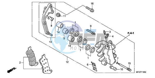 L. FRONT BRAKE CALIPER (CB600FA/FA3)