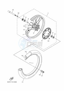 YZ125 (B4XE) drawing FRONT WHEEL