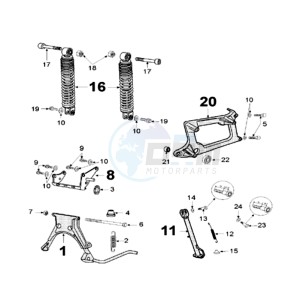 SAT125 drawing REAR SHOCK AND STAND