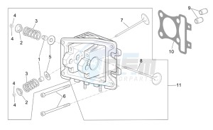 Scarabeo 50 4t 2v e2 drawing Cylinder head - valves