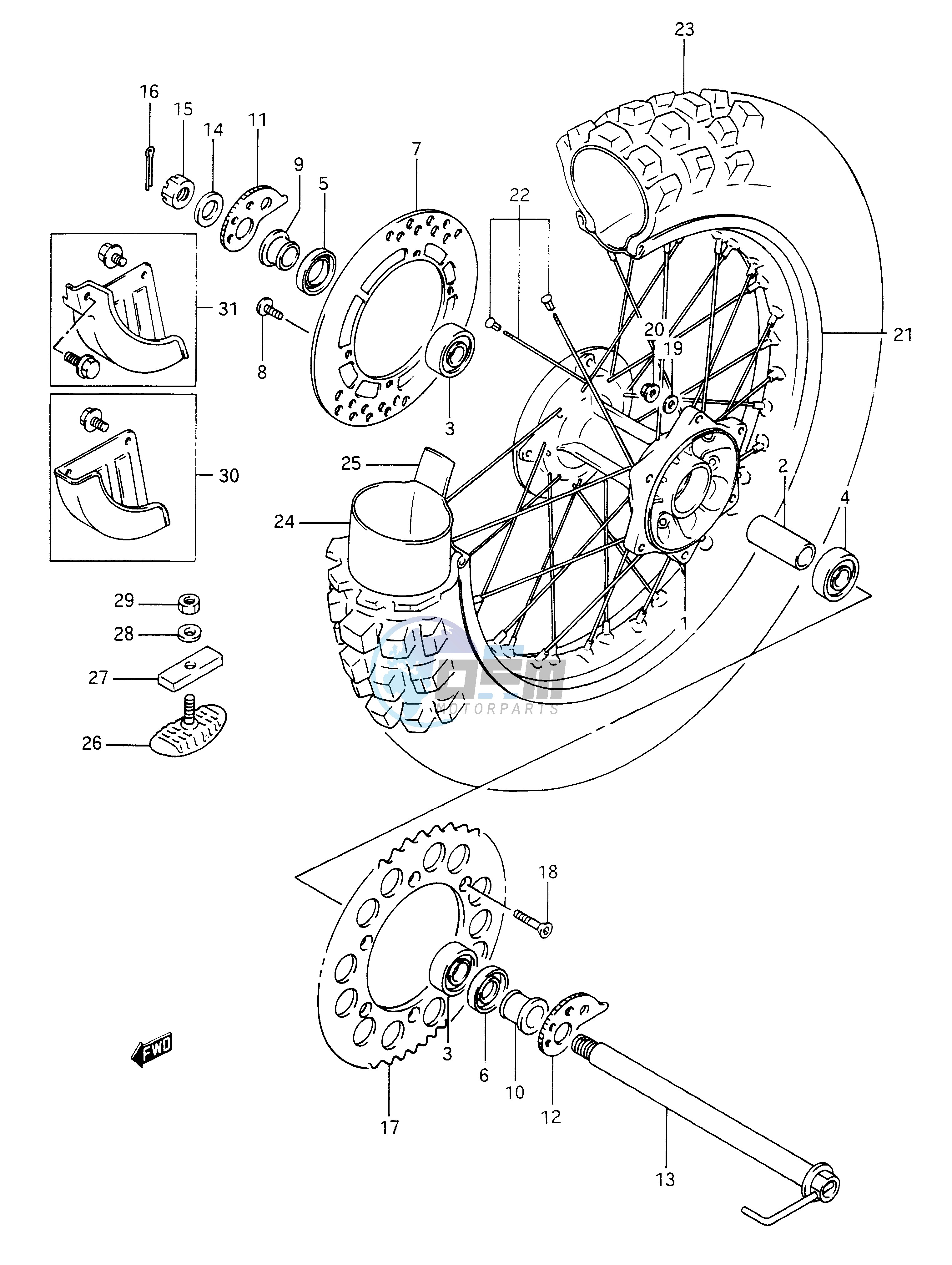 REAR WHEEL (MODEL L M N P)