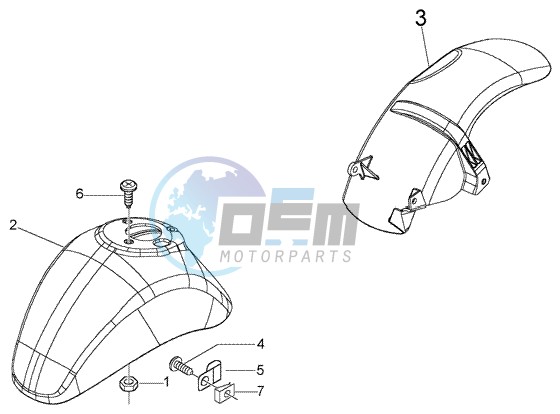 Front and rear mudguard