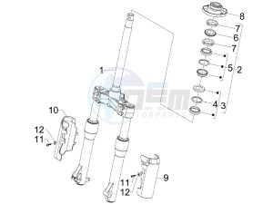 Beverly 250 ie e3 drawing Fork steering tube - Steering bearing unit