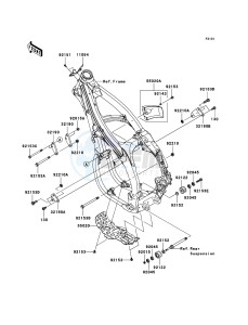 KX450F KX450D7F EU drawing Frame Fittings