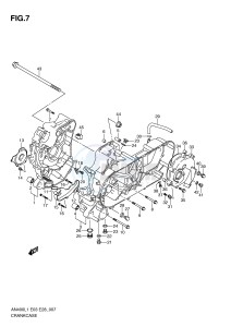 AN400 (E3-E28) Burgman drawing CRANKCASE (AN400ZAL1 E28)