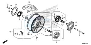 CBR650FAH 2ED - (2ED) drawing REAR WHEEL